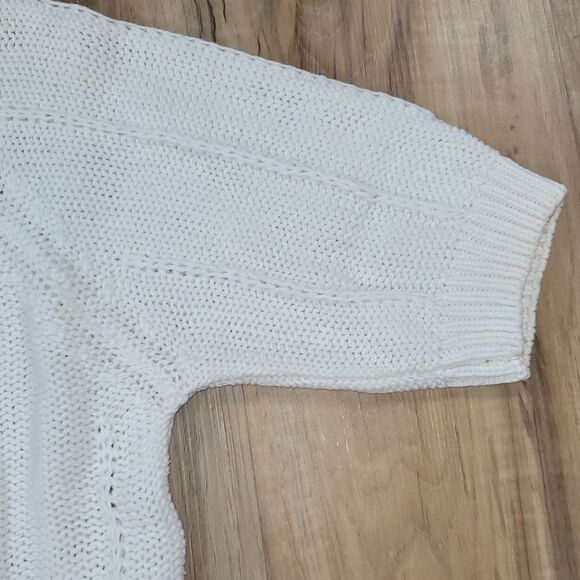 🔺️Vintage Yarn Works White Short Sleeve Sweater Large - Picture 4 of 9